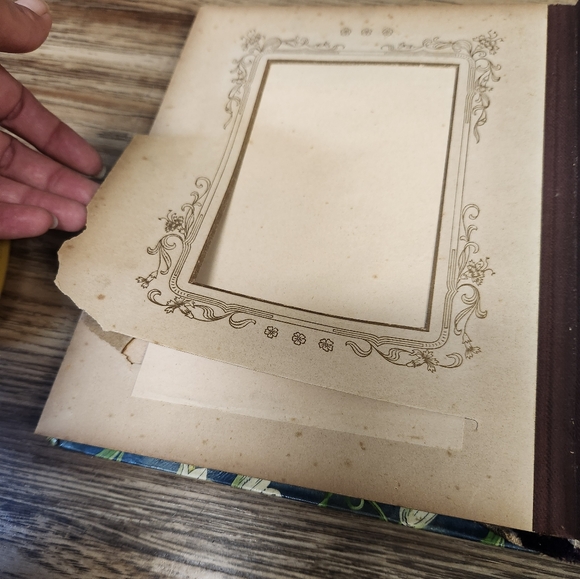 Vtg Victorian Lady & Man CELLULOID PHOTO ALBUM Scrapbook Velvet  Gold Hardware - Picture 16 of 16